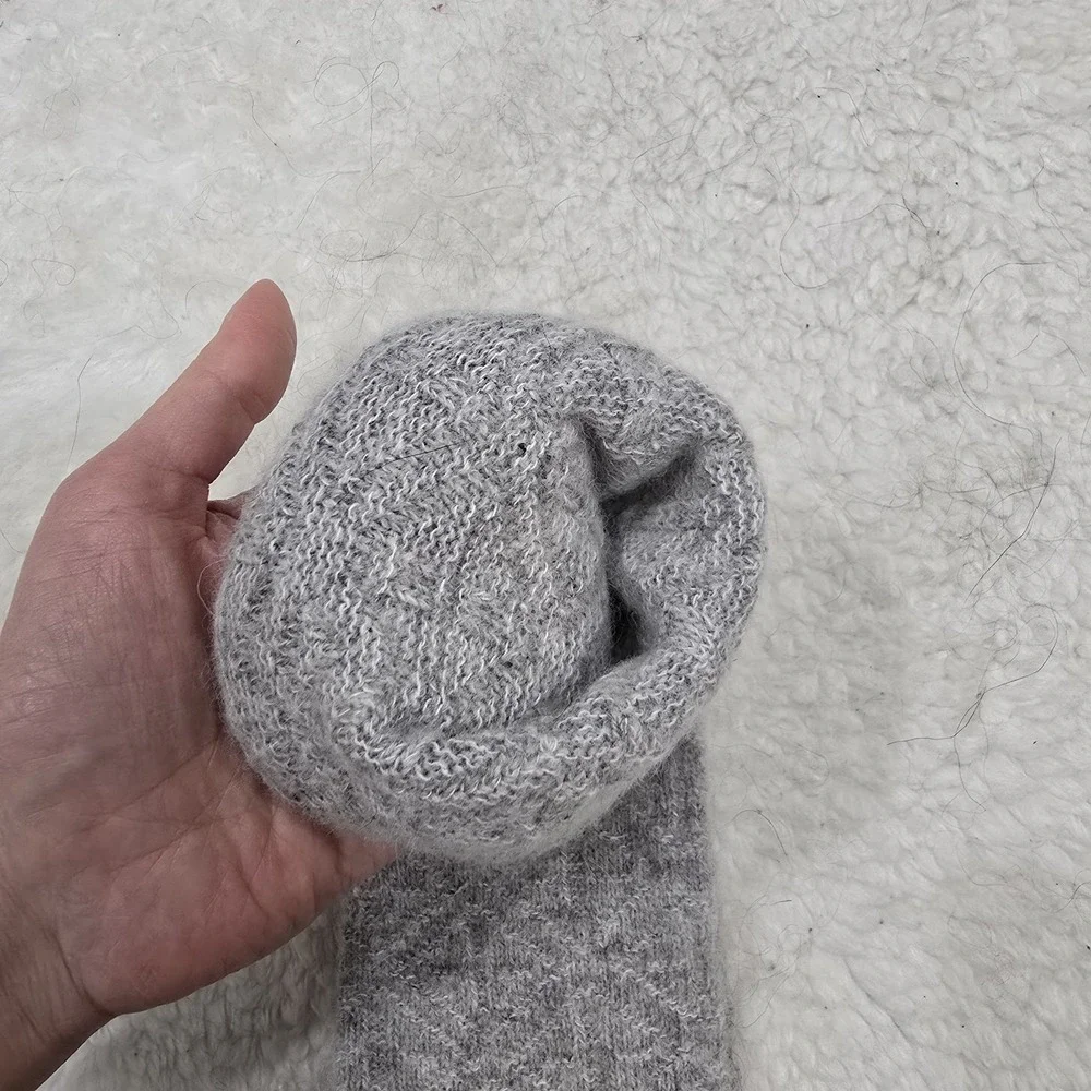 Handmade Goat Down Socks‎ Grey Wool Thick Winter Warm Long Boot Socks Unisex